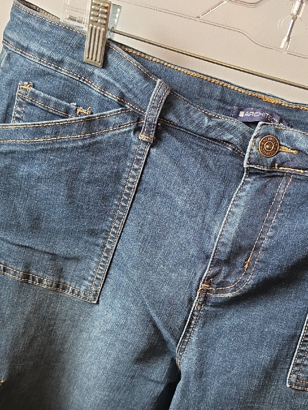 Architect Dark Blue Denim Jeans with Contrast Stitching